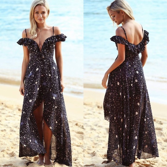 “Nola” Celestial Print Maxi Dress - Picture 5 of 7